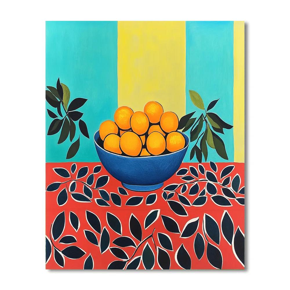 Matisse Inspired Still Life With Oranges paint by number