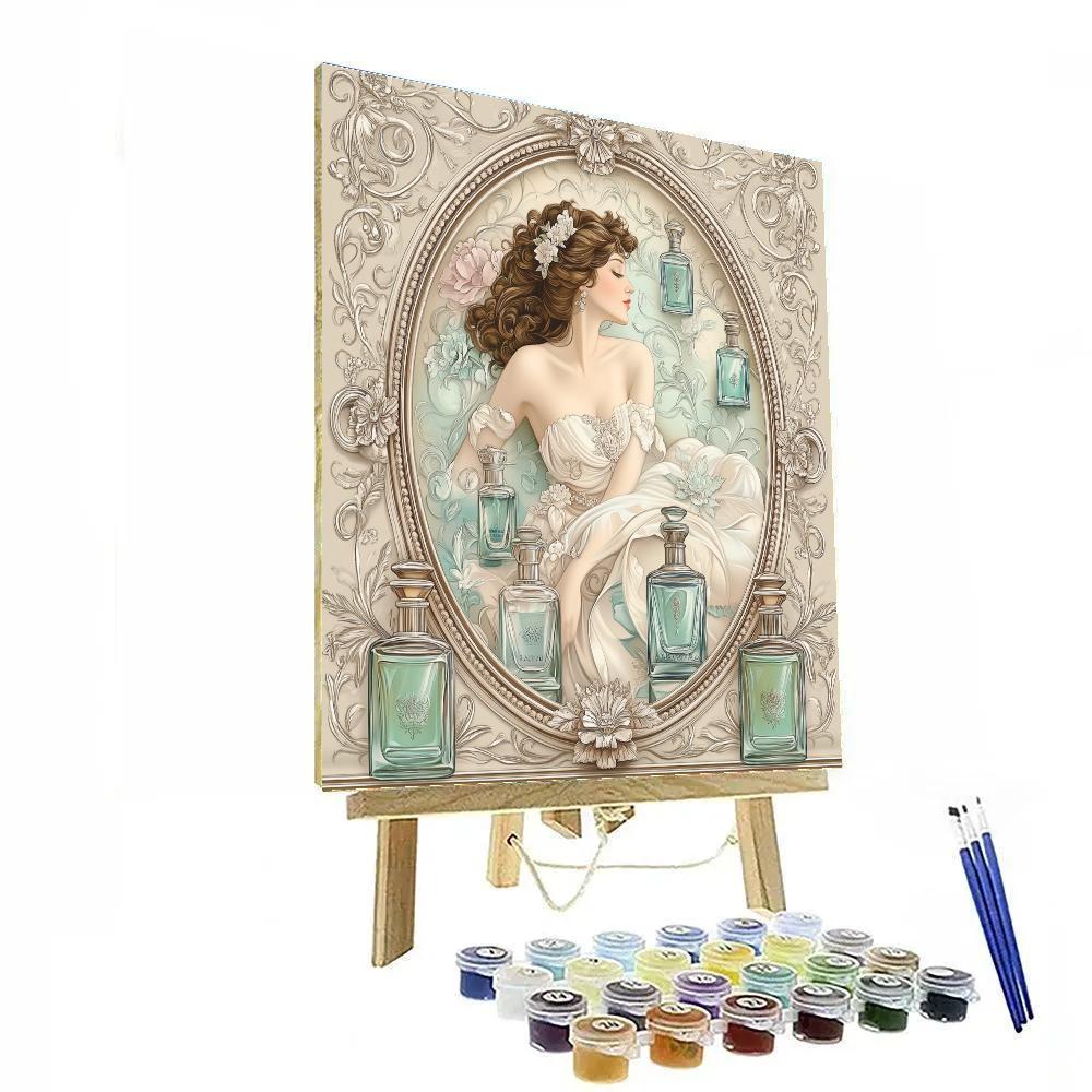 Alphonse Mucha Inspired Perfume Bottles Muse painting number kit