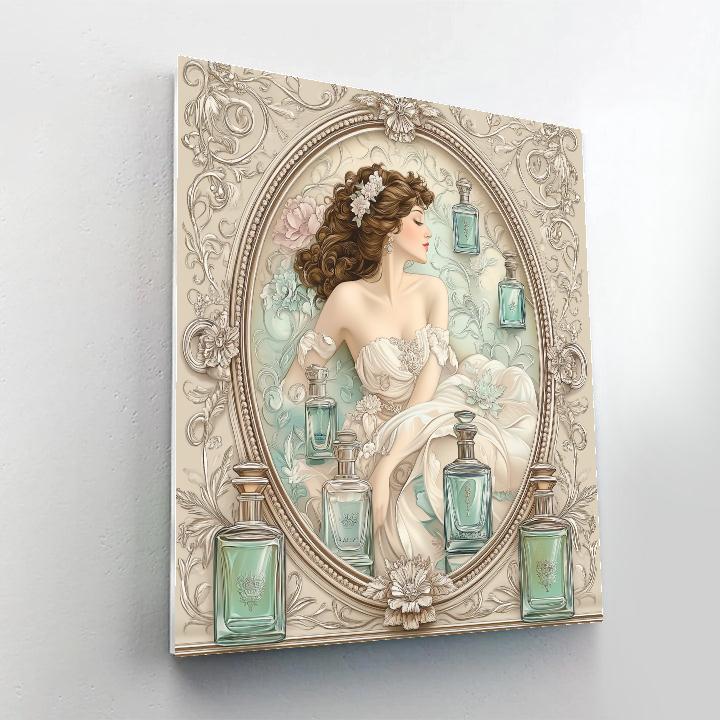 Alphonse Mucha Inspired Perfume Bottles Muse painting number kit