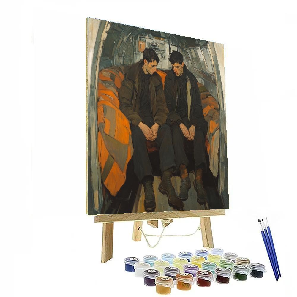 Egon Schiele Inspired Lovers In Small Room Numbered painting kits