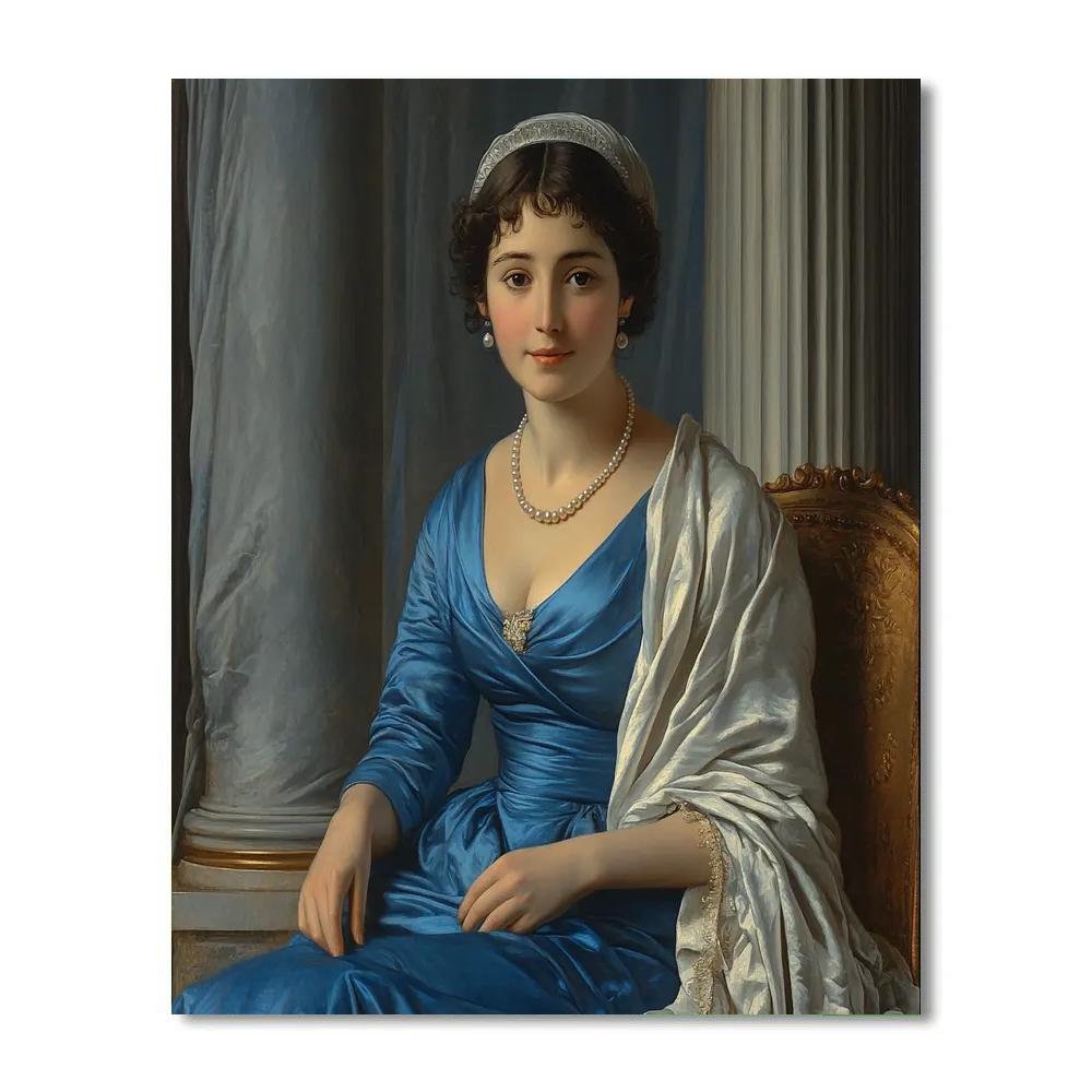 Ingres Inspired Lady With Pearl Necklace painting number kit