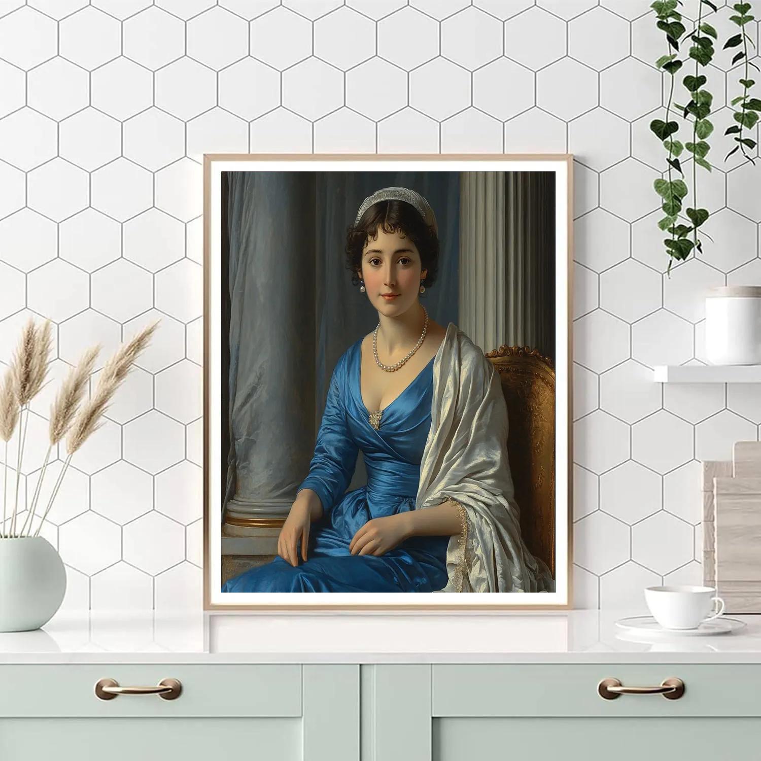 Ingres Inspired Lady With Pearl Necklace painting number kit