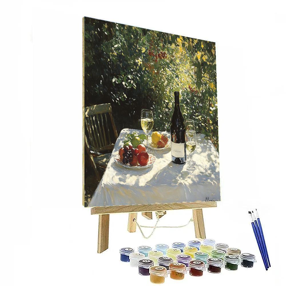 Manet Inspired Garden Table With Wine Paint by numbers kits