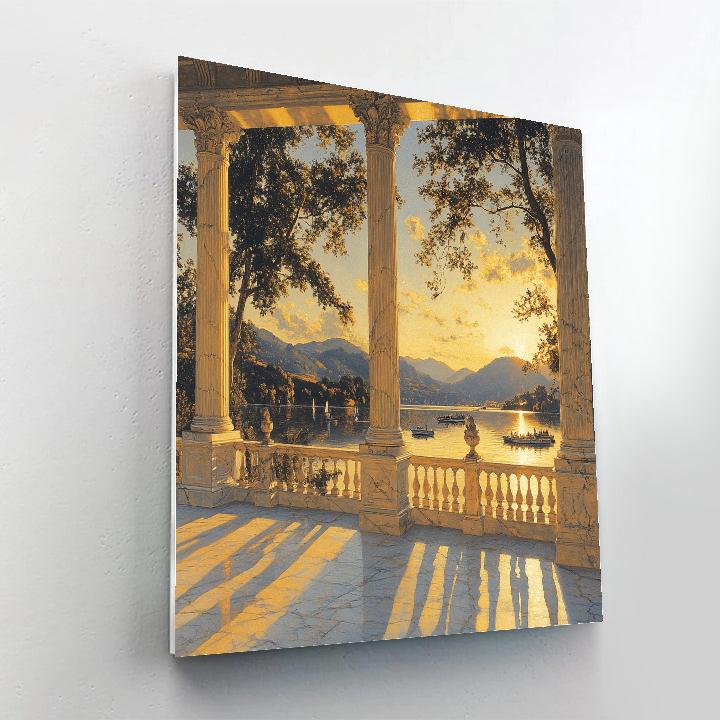 Claude Lorrain Inspired Portico Overlooking Lake Paint by numbers art