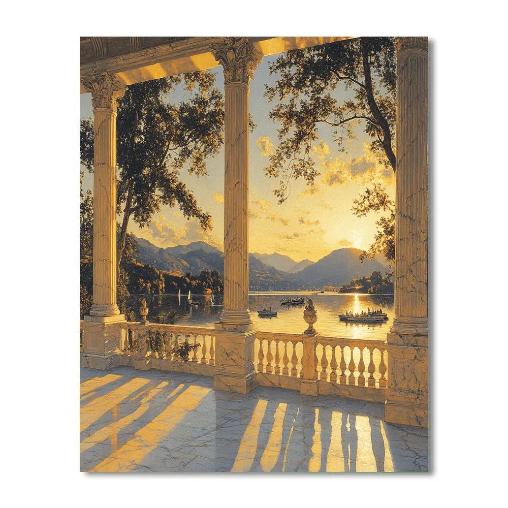 Claude Lorrain Inspired Portico Overlooking Lake Paint by numbers art