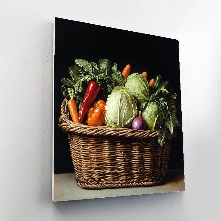 Caravaggio Inspired Basket Of Vegetables Still Life paint by numbers