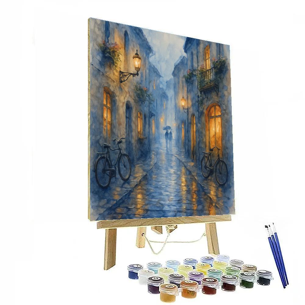 Lantern Lane After The Rain paint by number
