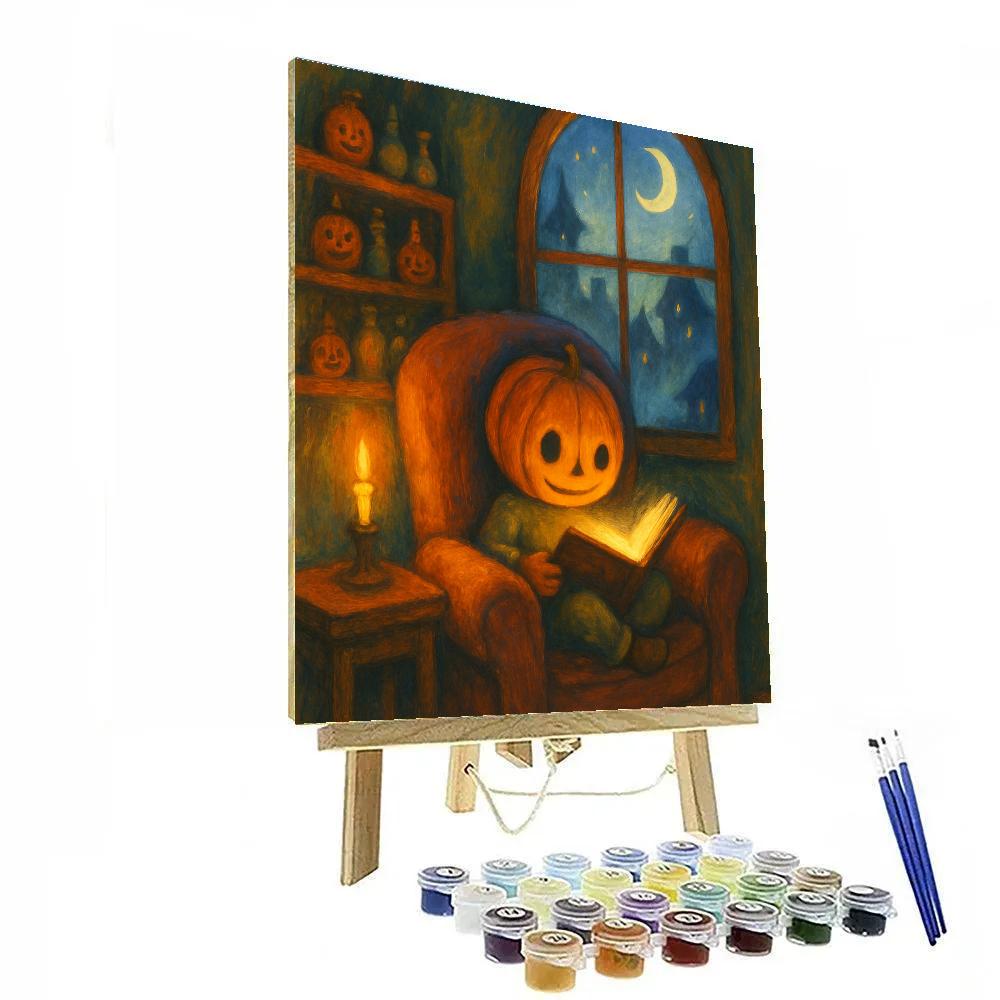 Moonlit Pumpkin Reader Nook Painting by numbers kit