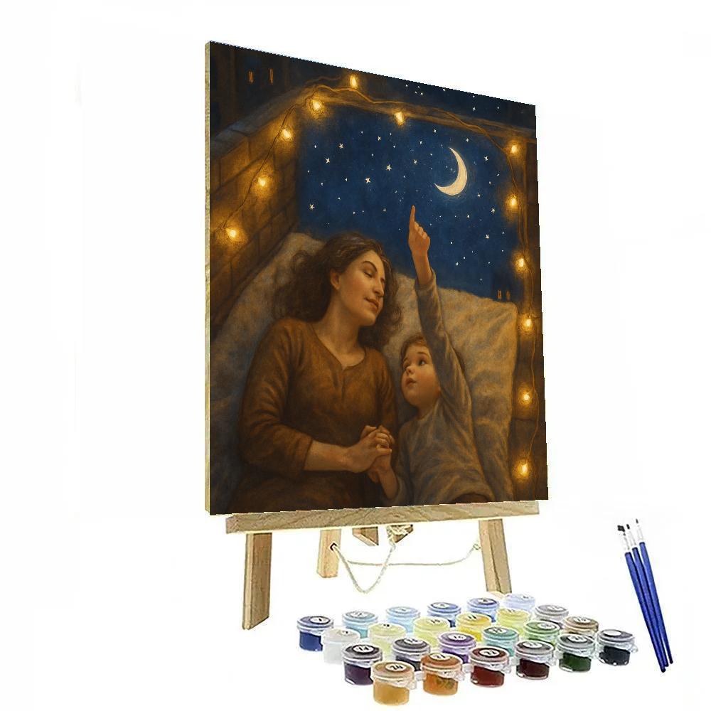 Stargazing With Mom On The Rooftop Painting by numbers kit