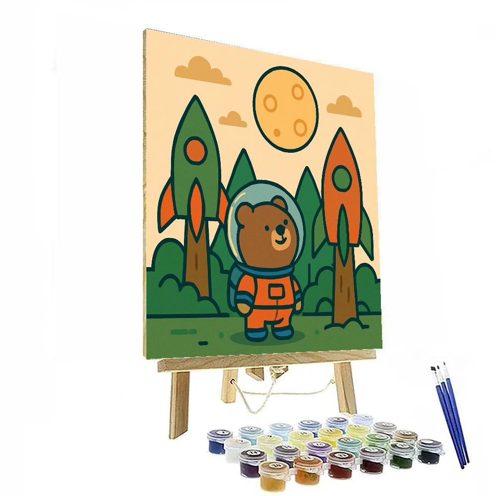 Rocket Forest And The Moon Bear paint by numbers