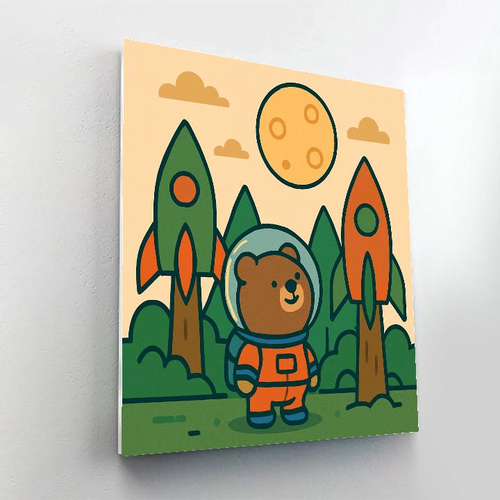 Rocket Forest And The Moon Bear paint by numbers