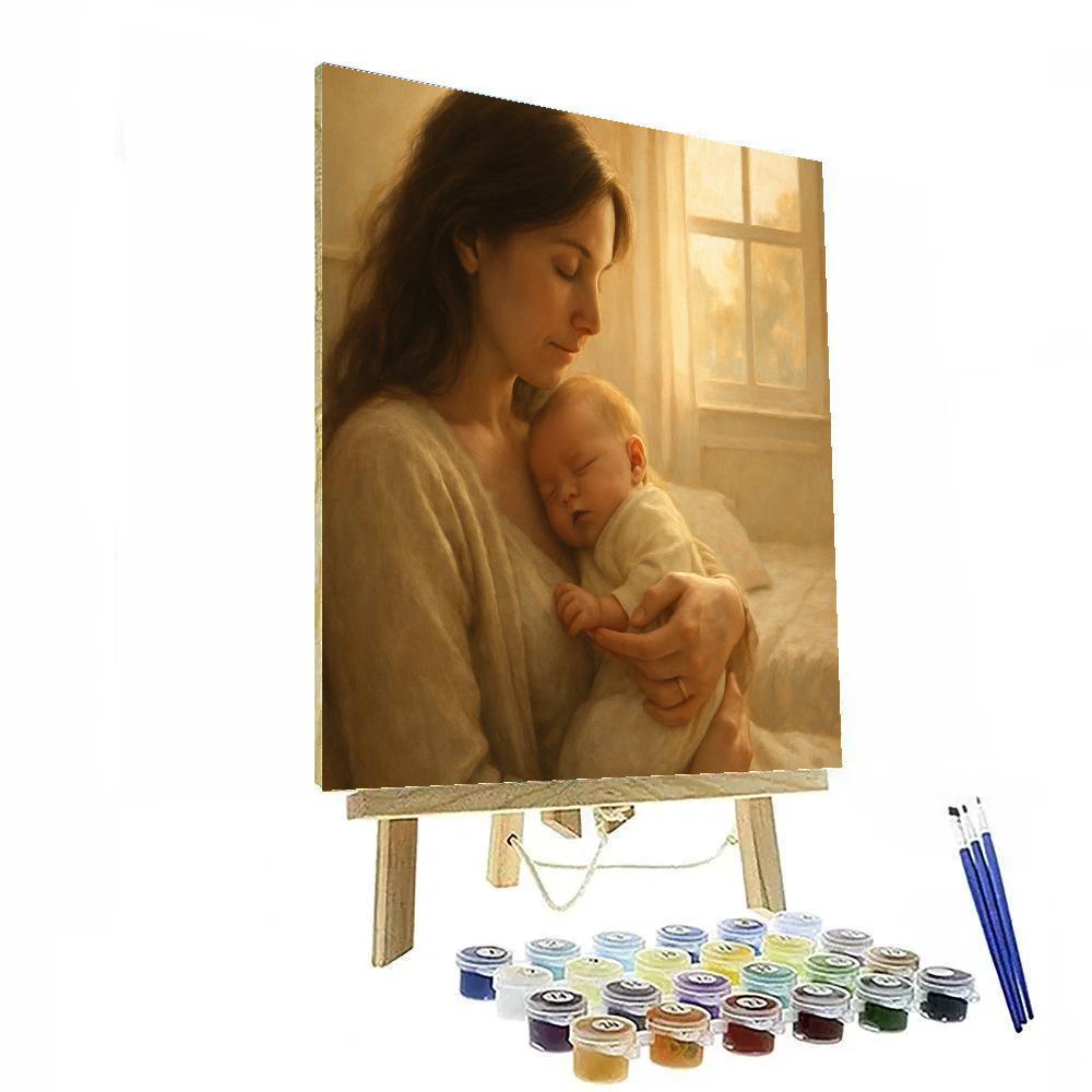 Morning Window Light With Mother And Newborn Painting by numbers kit