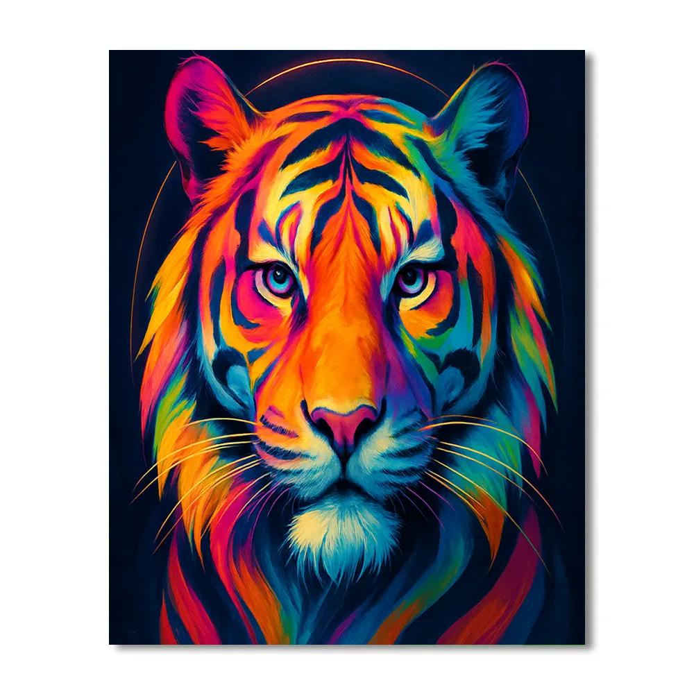 Prismatic Tiger Eclipse paint by numbers