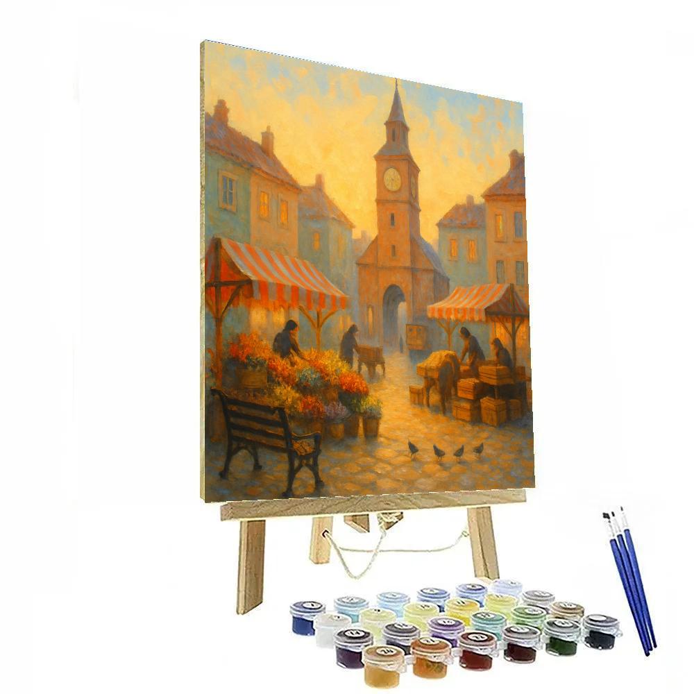 Morning Market Under The Clocktower paint by numbers