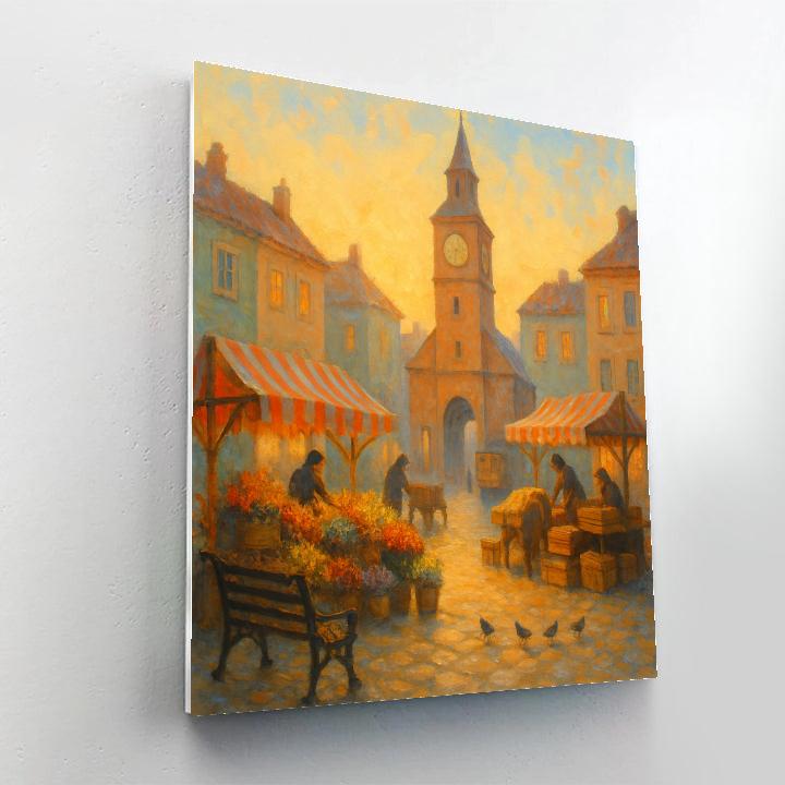 Morning Market Under The Clocktower paint by numbers