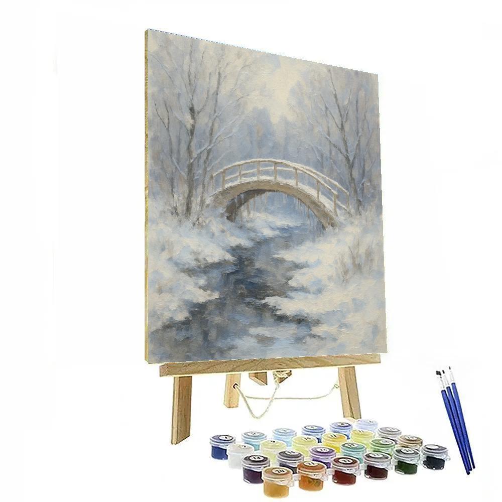 Frosted Bridge At Quiet Creek Paint by numbers art