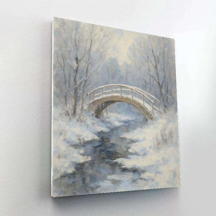 Frosted Bridge At Quiet Creek Paint by numbers art