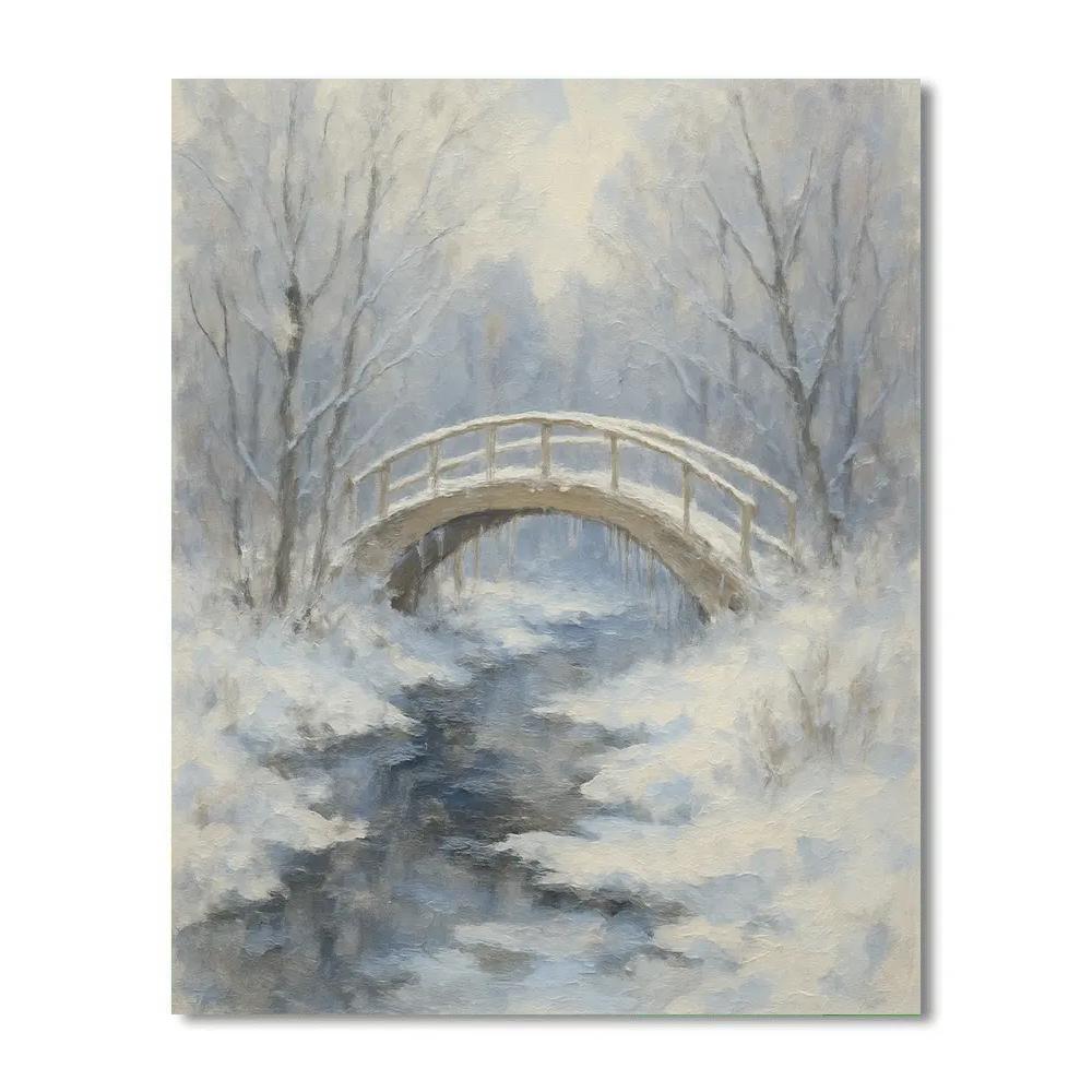 Frosted Bridge At Quiet Creek Paint by numbers art