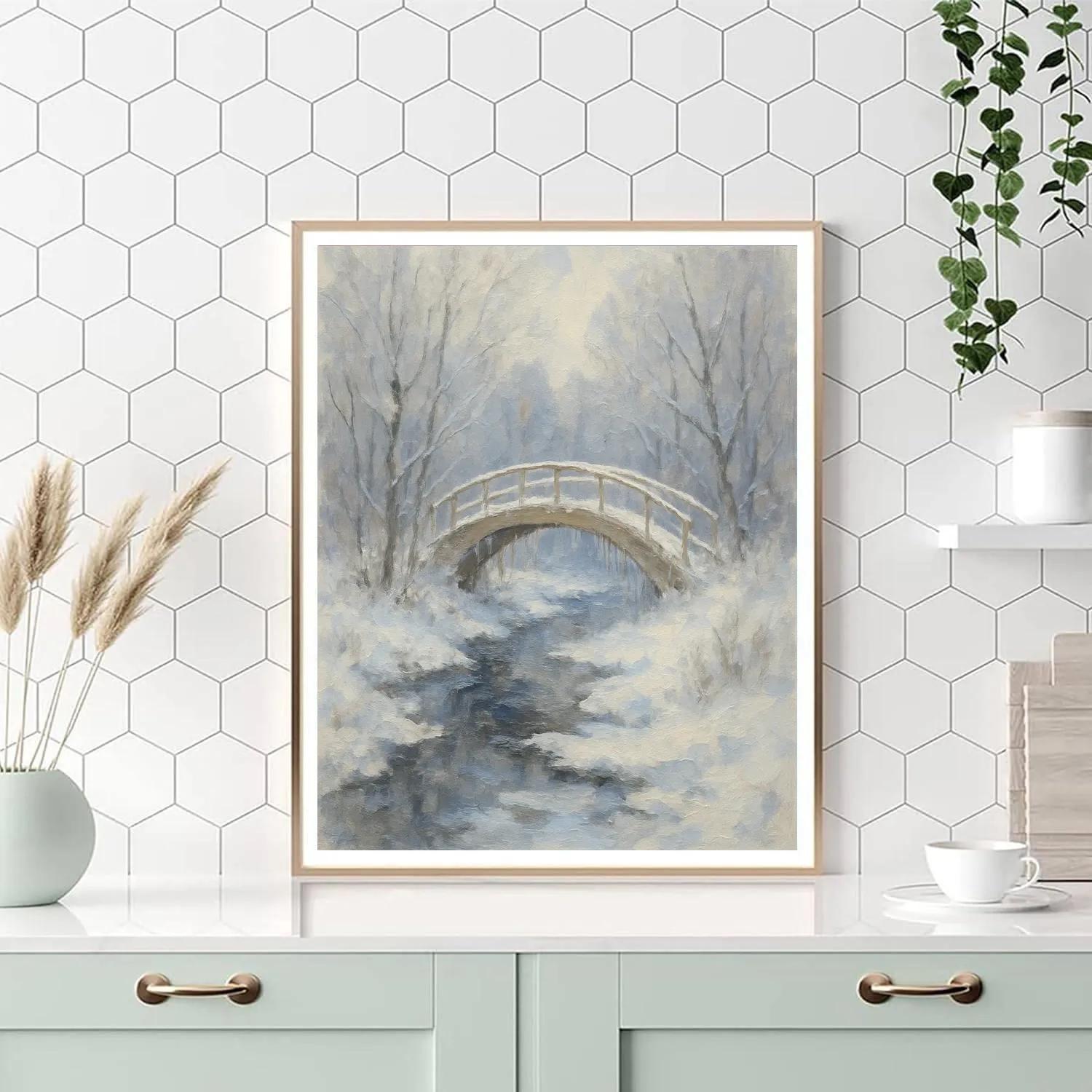 Frosted Bridge At Quiet Creek Paint by numbers art