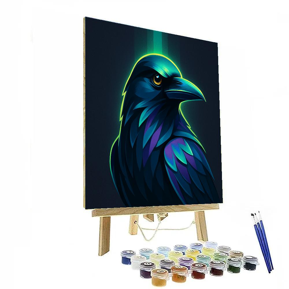 Cyber Raven Aurora paint by numbers
