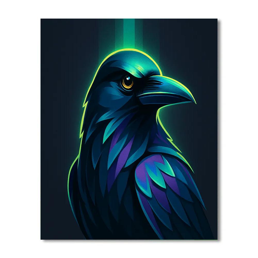 Cyber Raven Aurora paint by numbers