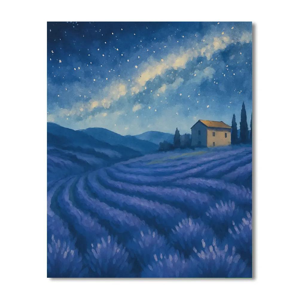 Milky Way Over Lavender Terraces Number painting