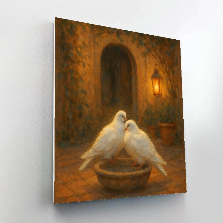 Lantern Light Doves In The Courtyard Numbered painting kits