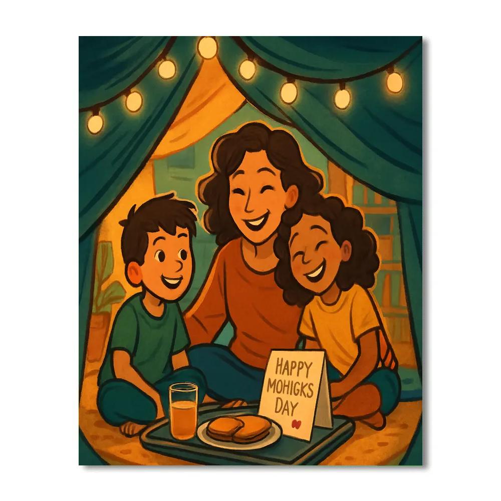 Mothers Day Breakfast Fort In The Living Room DIY paint by numbers