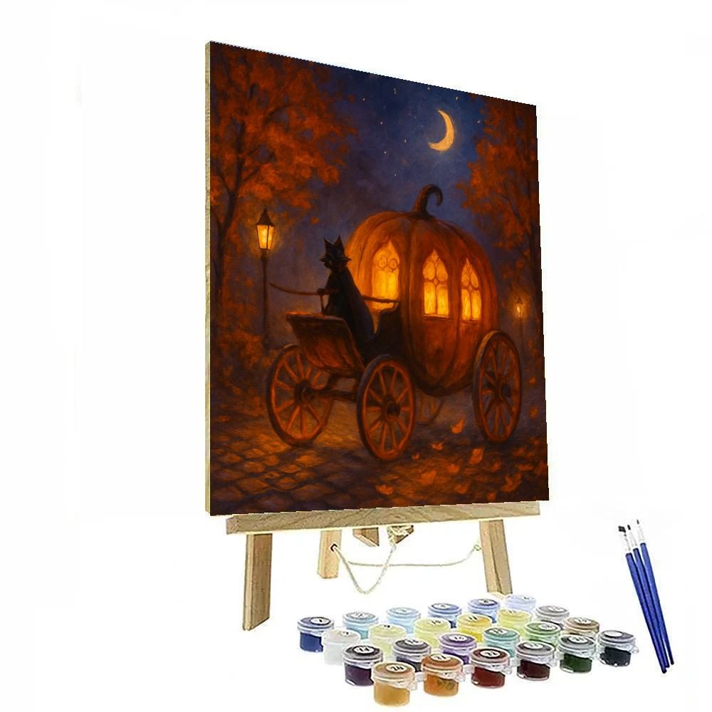 Pumpkin Carriage Through Lantern Lane painting number kit