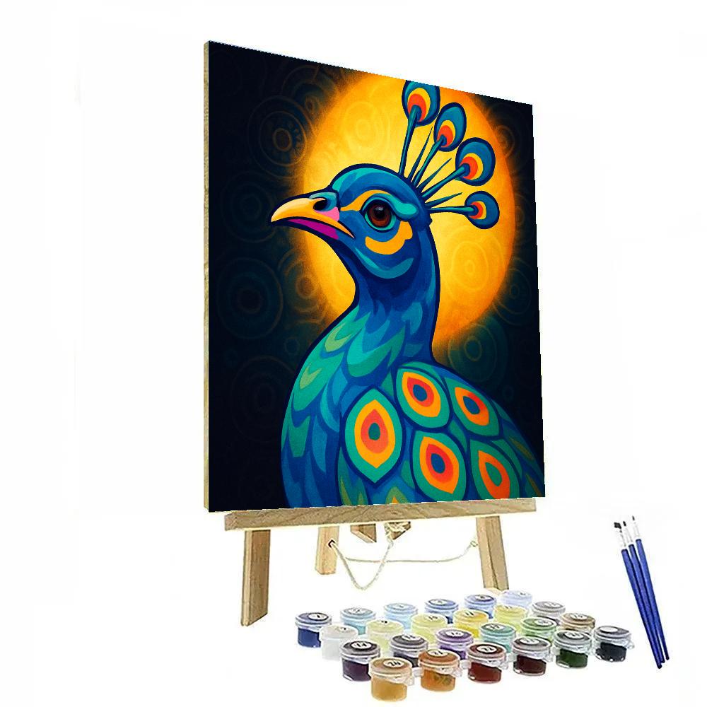 Prism Peacock Crown paint by number