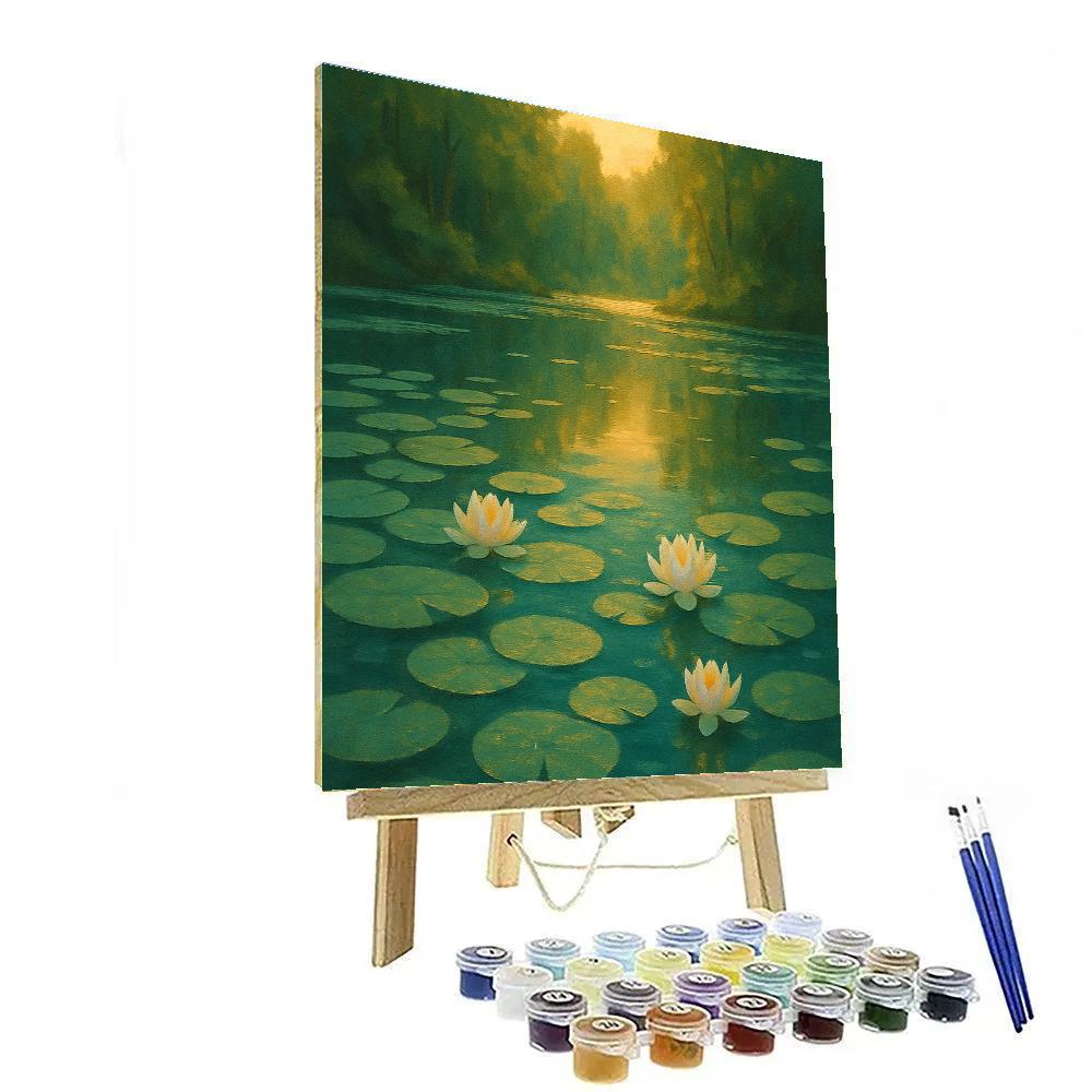 Lilypad Cove At Golden Hour Lake Paint by numbers kits