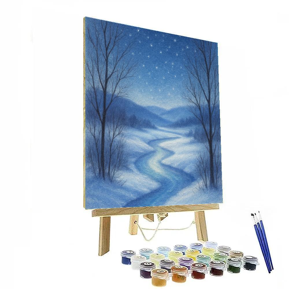 Star River Through Winter Valley paint by color