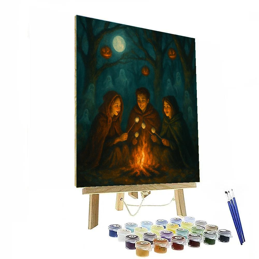 Campfire Tales In The Haunted Grove paint by number