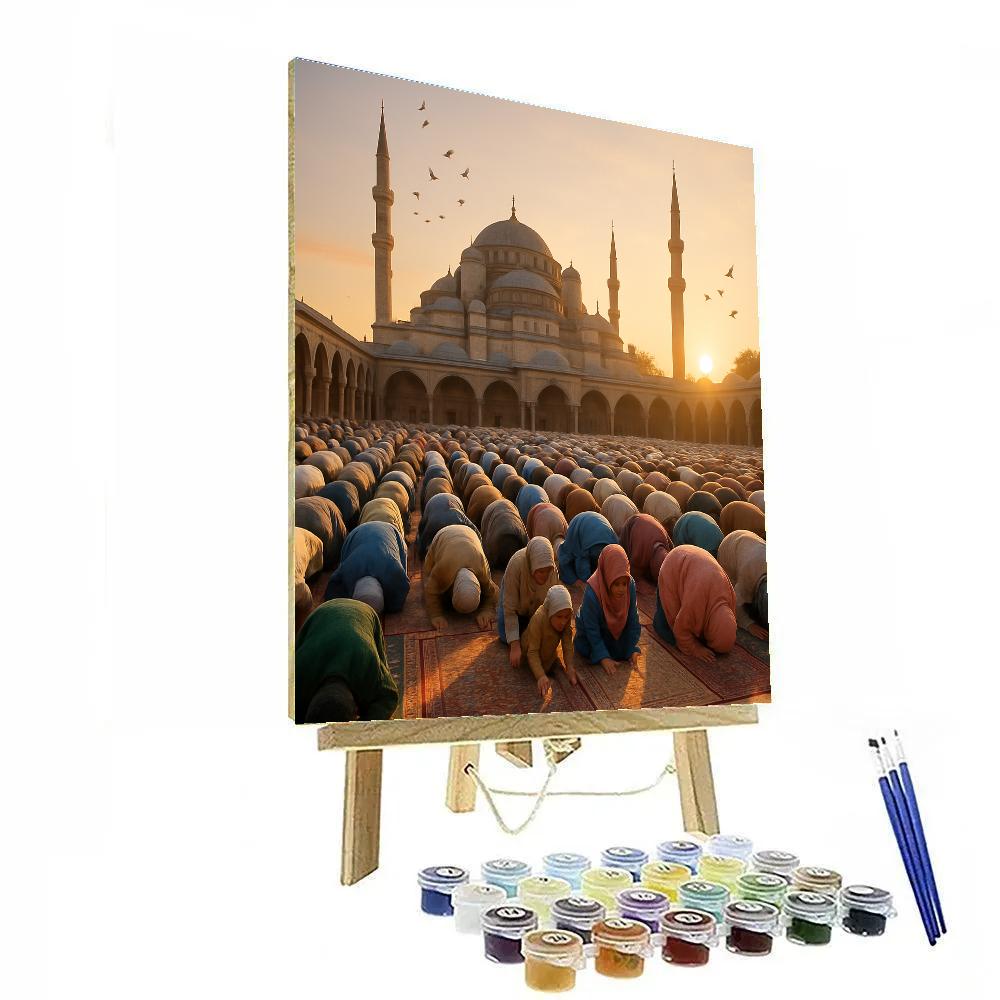 Eid Al Fitr Morning Prayer In Istanbul Square painting number kit
