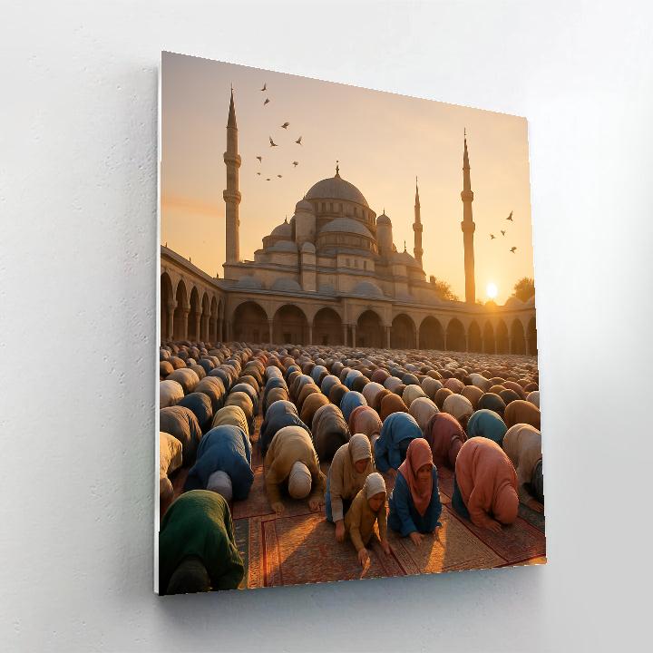 Eid Al Fitr Morning Prayer In Istanbul Square painting number kit