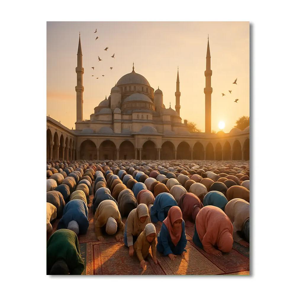 Eid Al Fitr Morning Prayer In Istanbul Square painting number kit