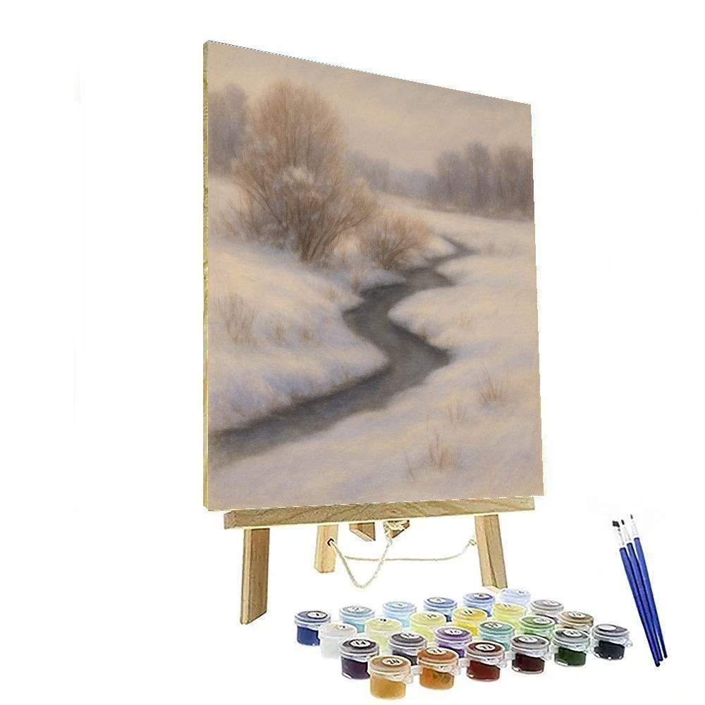 Winter Stream Through Silent Meadow DIY paint by numbers