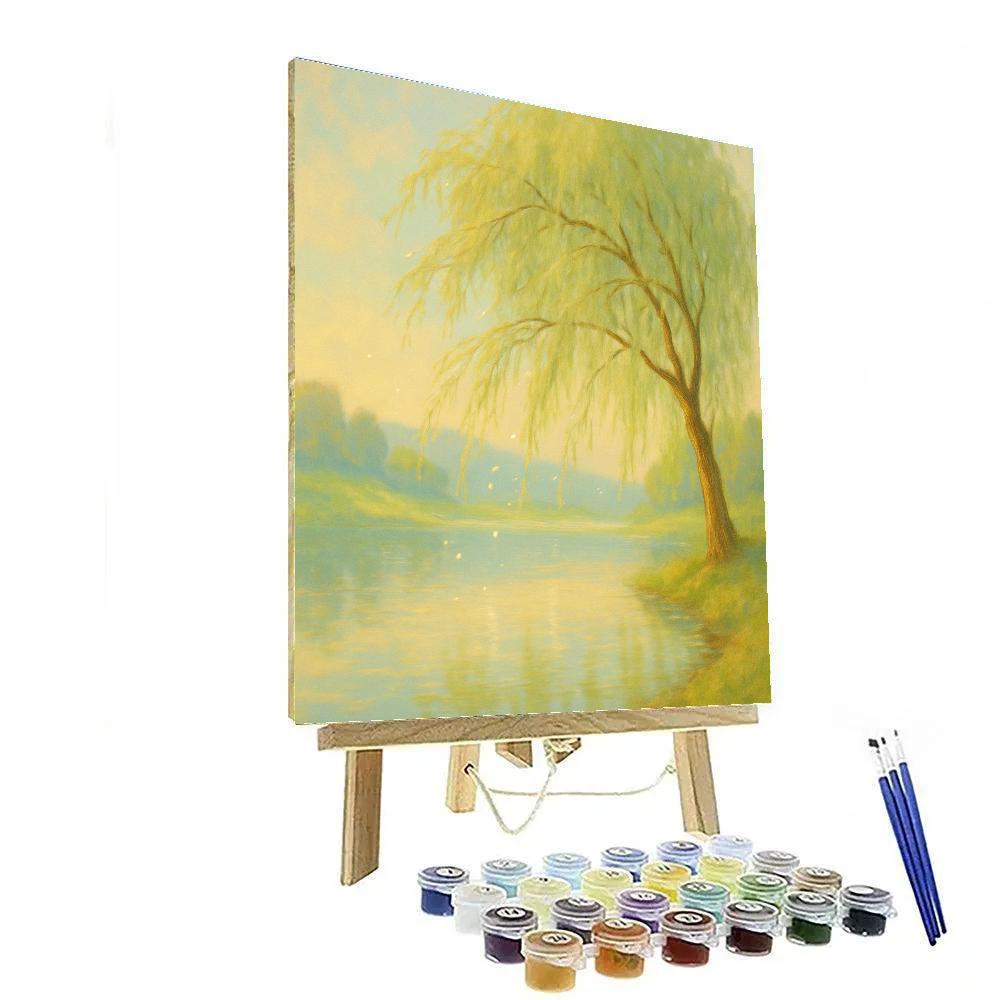 Spring Willow Breeze By Quiet Lake Painting by numbers kit