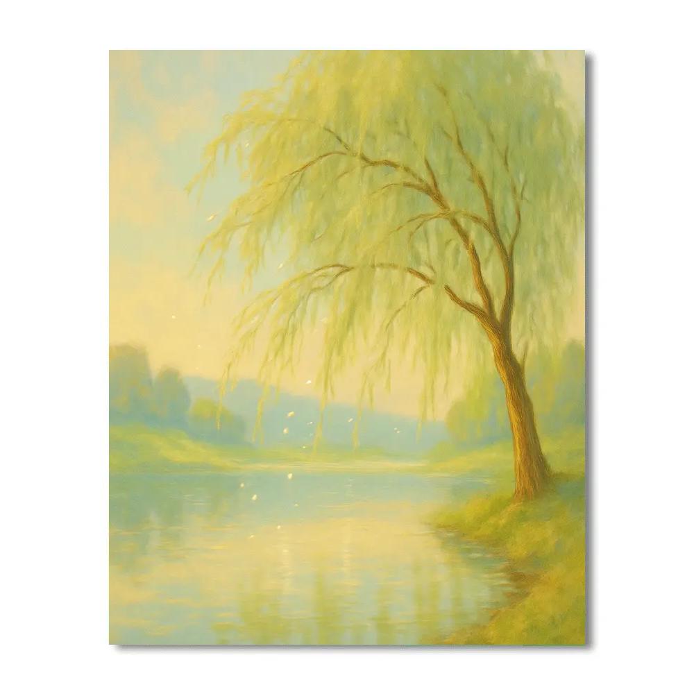 Spring Willow Breeze By Quiet Lake Painting by numbers kit