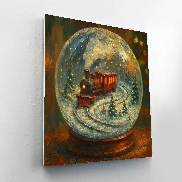 Snowglobe Train To The North Paint by numbers art