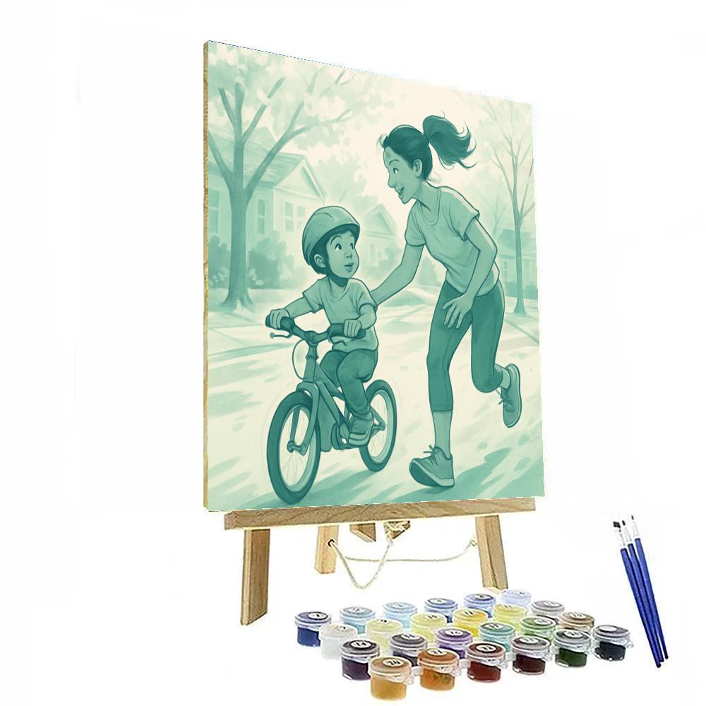 First Bike Ride With Moms Steady Hand paint by number