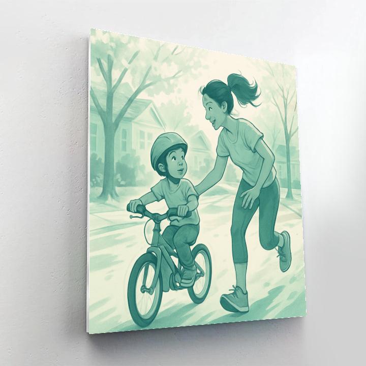 First Bike Ride With Moms Steady Hand paint by number