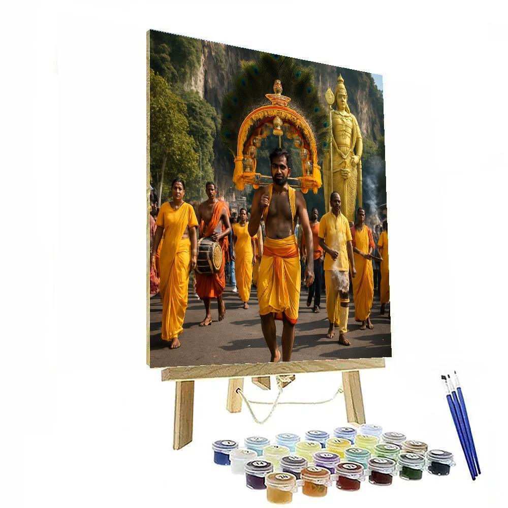 Thaipusam Devotional Kavadi Walk In Kuala Lumpur paint by numbers