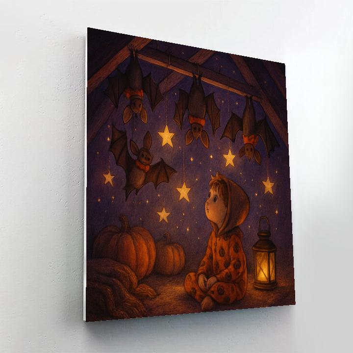 Starry Attic Of Friendly Bats Painting by numbers kit