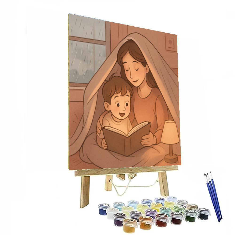 Rainy Day Story Tent With Mom paint by numbers
