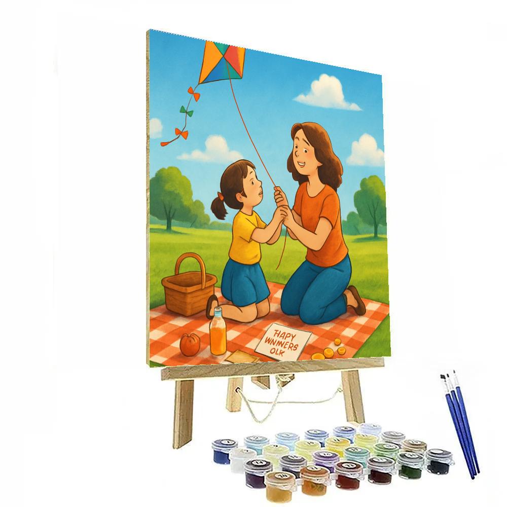Mothers Day Park Picnic And Kite Flying DIY paint by numbers