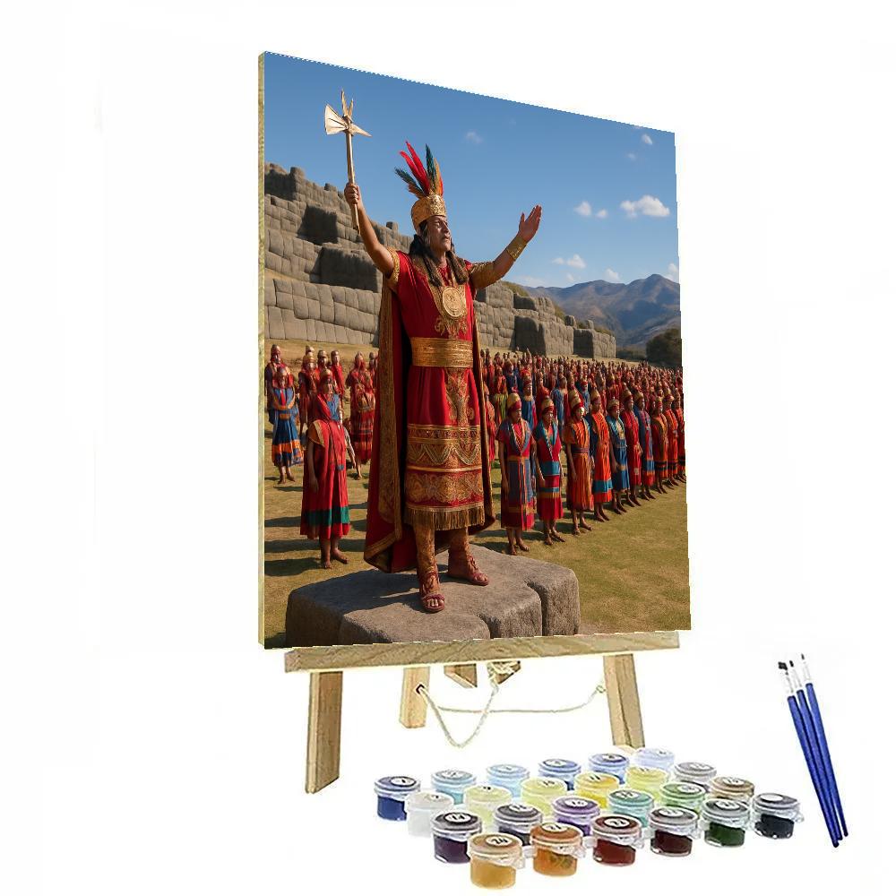 Inti Raymi Sun Festival At Sacsayhuaman paint by color
