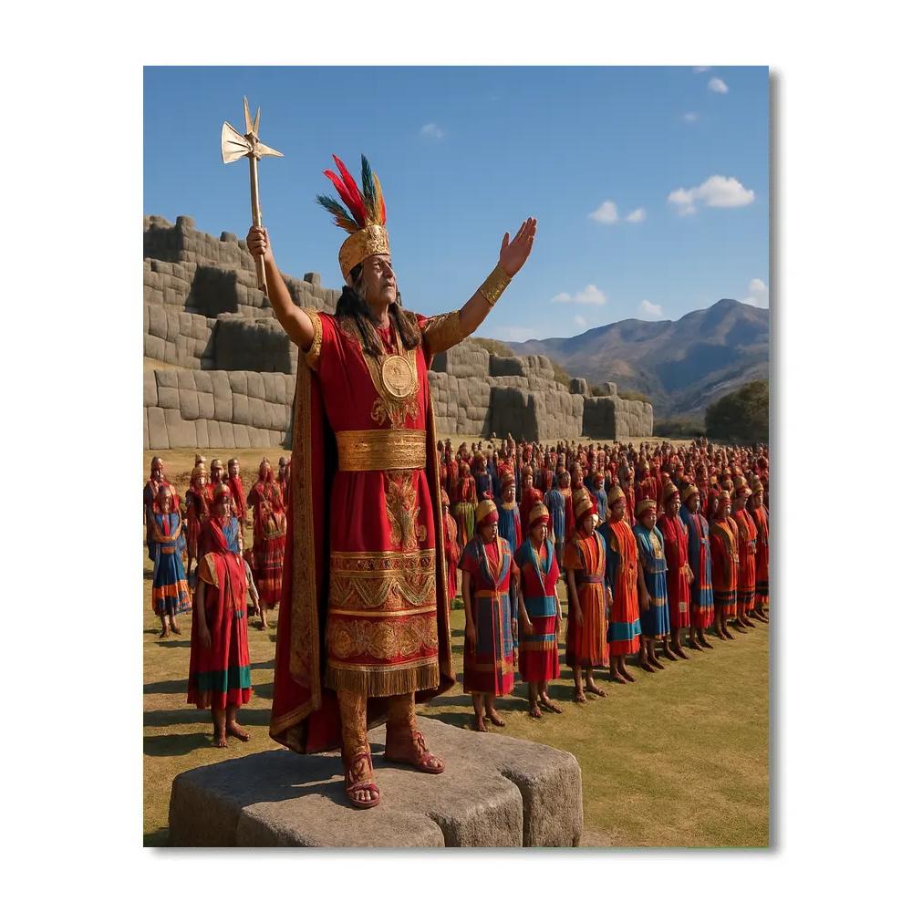 Inti Raymi Sun Festival At Sacsayhuaman paint by color