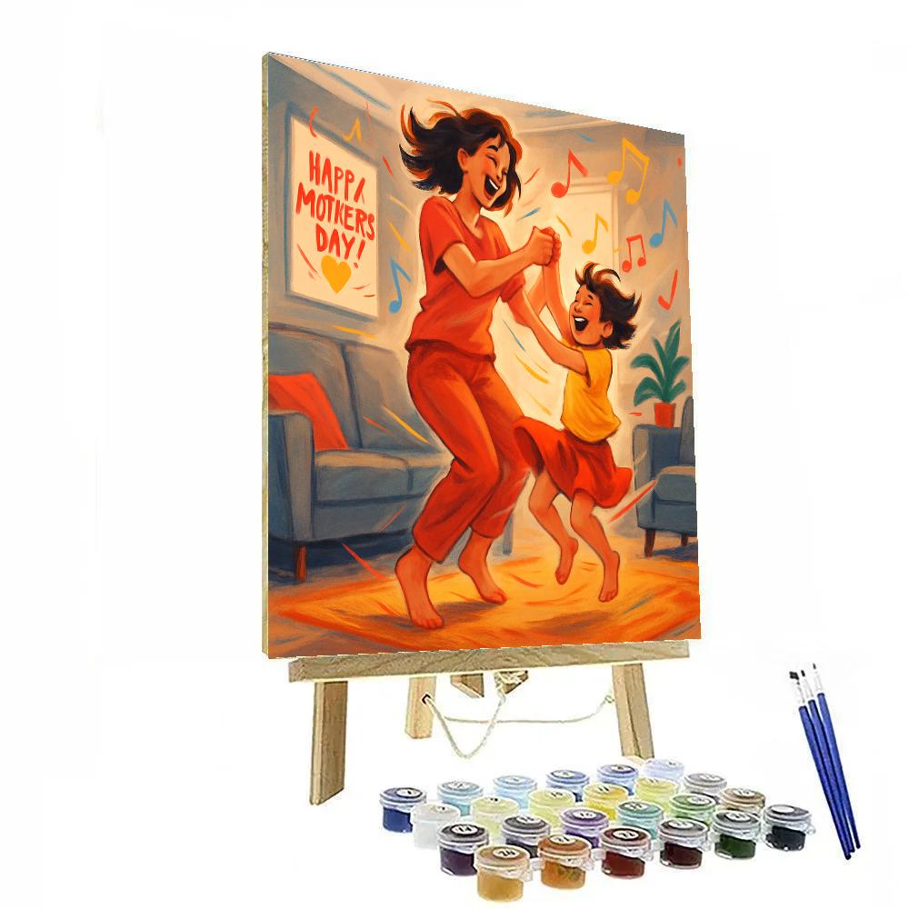 Dance Party In The Living Room With Mom painting number kit