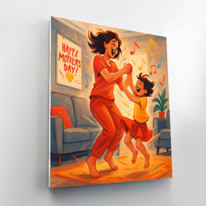 Dance Party In The Living Room With Mom painting number kit